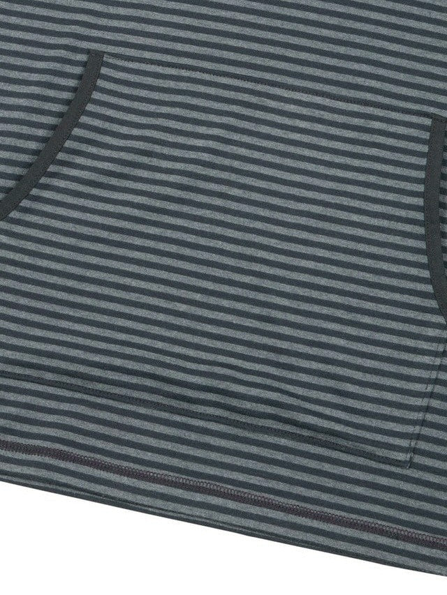 【AAKAM】Linear Pattern Hooded Long Sleeve