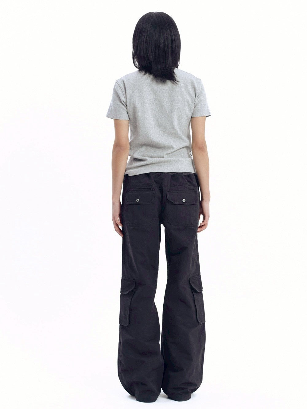 【AAKAM】Crack Henley Neck Half Top