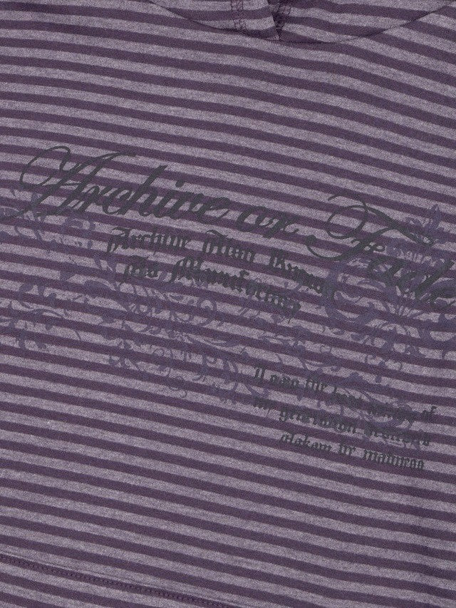 【AAKAM】Linear Pattern Hooded Long Sleeve