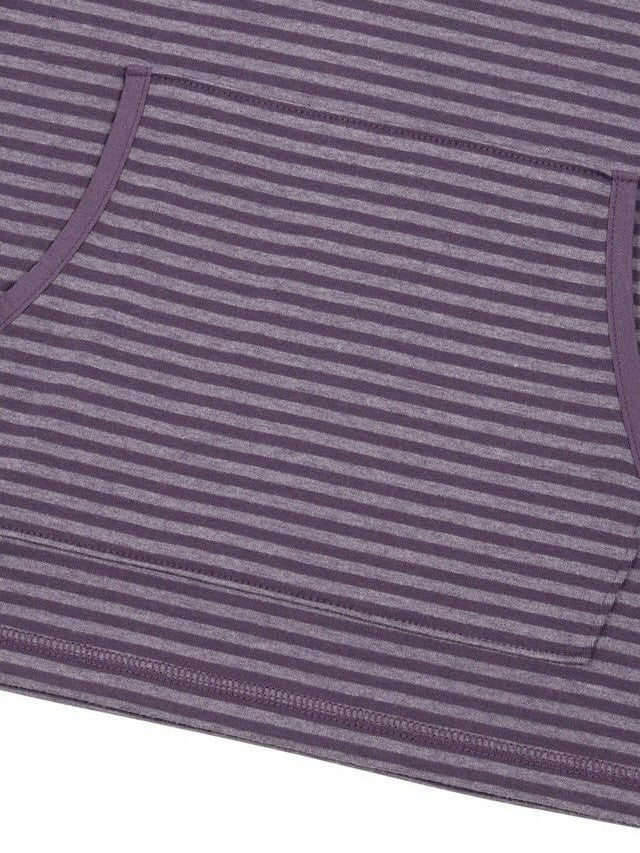 【AAKAM】Linear Pattern Hooded Long Sleeve