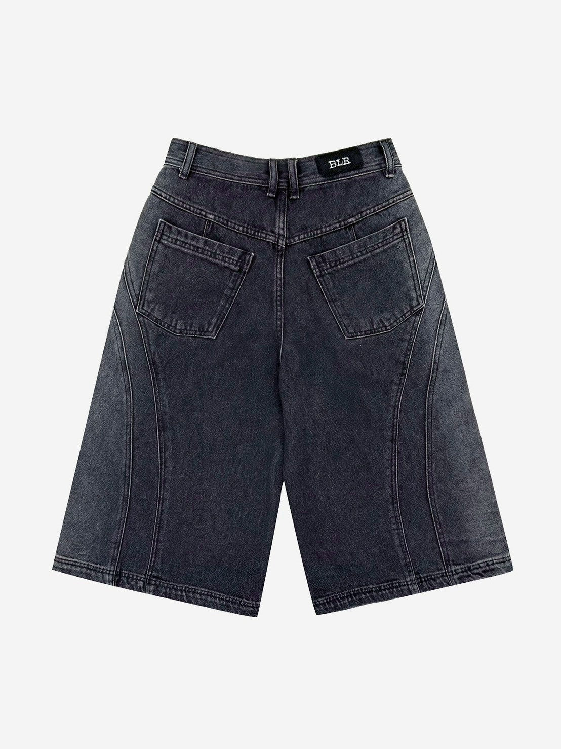 【BLR BLUER】Arc Line Bermuda Washing Denim Pants