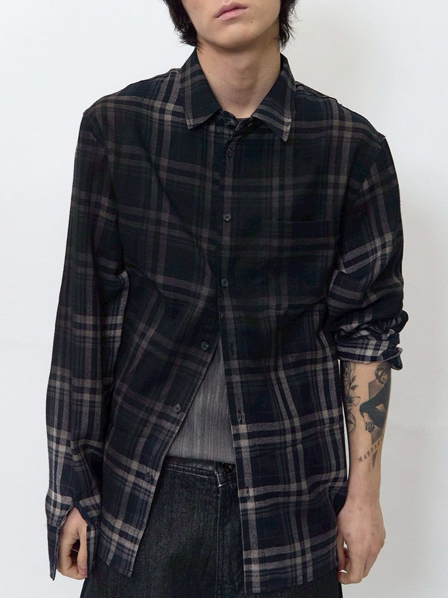 【BLR BLUER】Vintage Faded Check Shirt