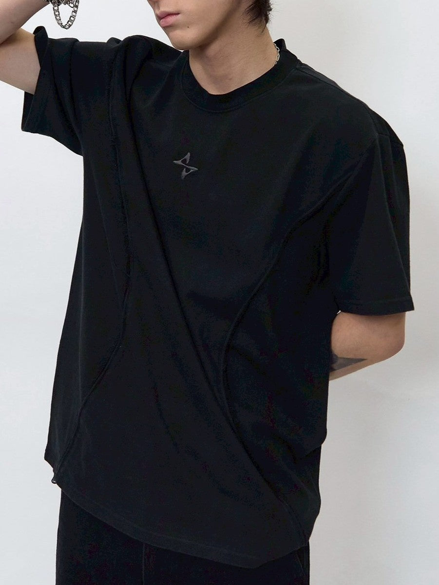 【BLR BLUER】Vintage Logo Embroidery T-Shrits