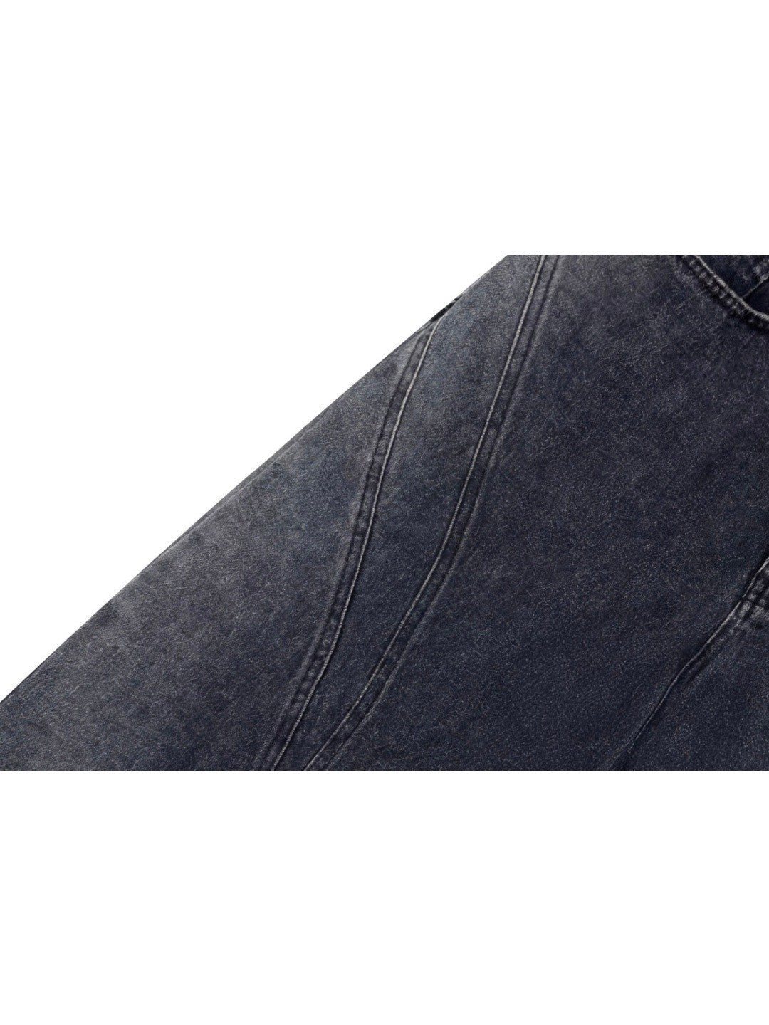 【BLR BLUER】Arc Line Bermuda Washing Denim Pants