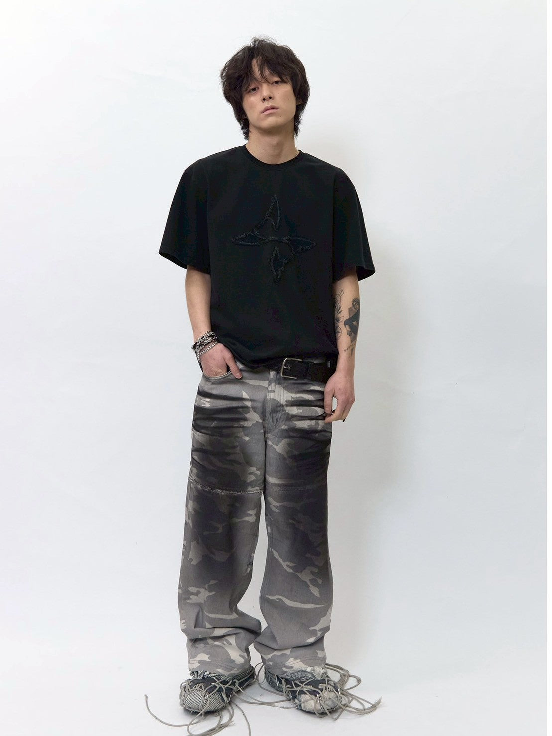 【BLR BLUER】Faded Camo Carpenter Pants