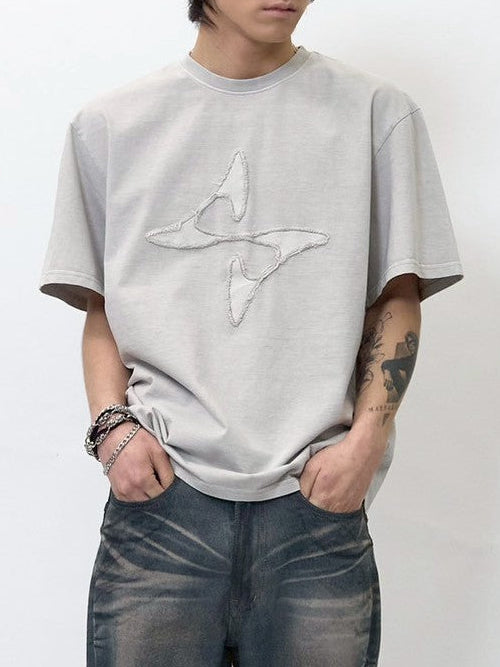 【BLR BLUER】Low-Cut Patch Logo T-Shrits