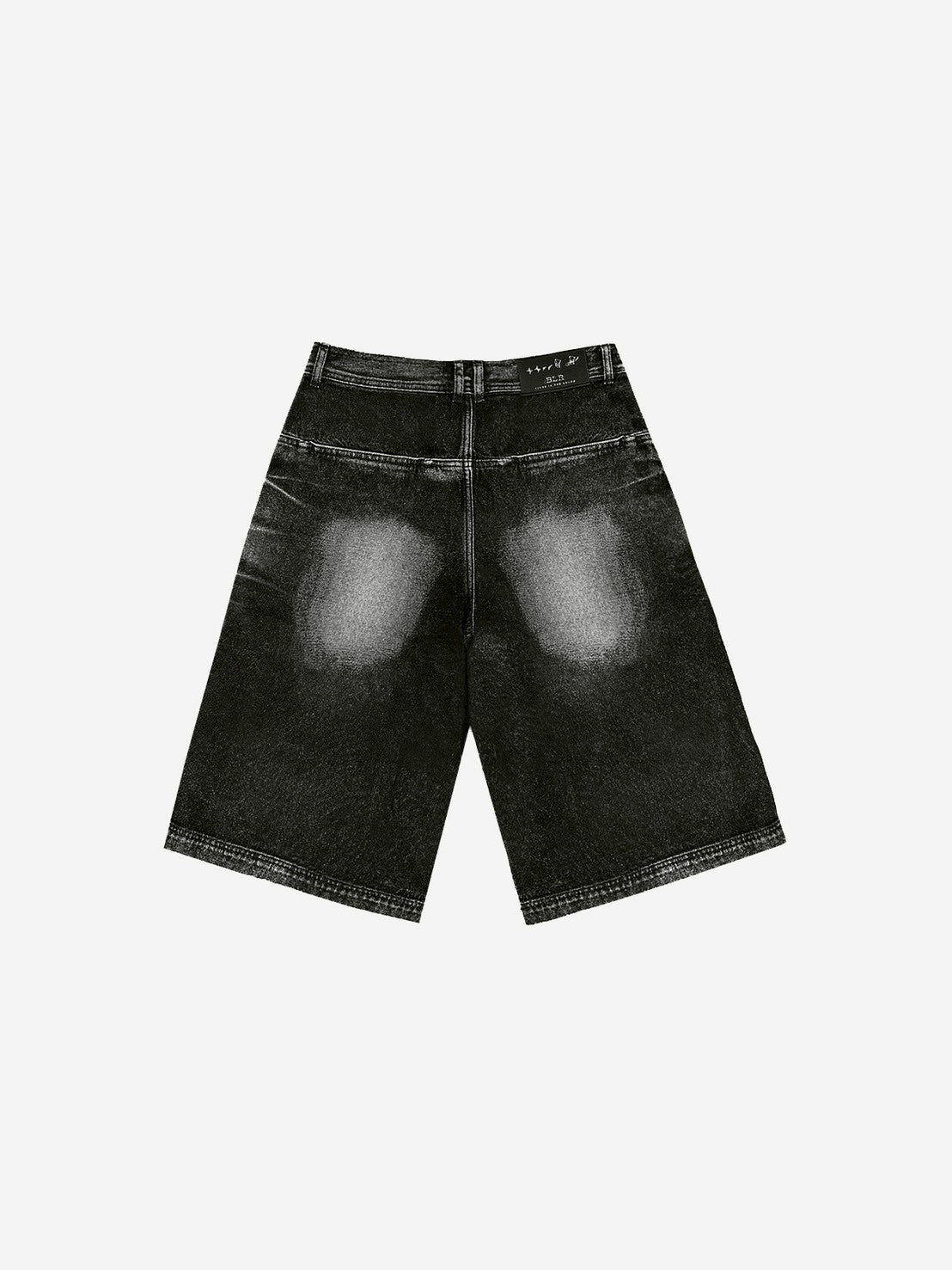 【BLR BLUER】Embossed Wave Washing Bermuda Denim Pants