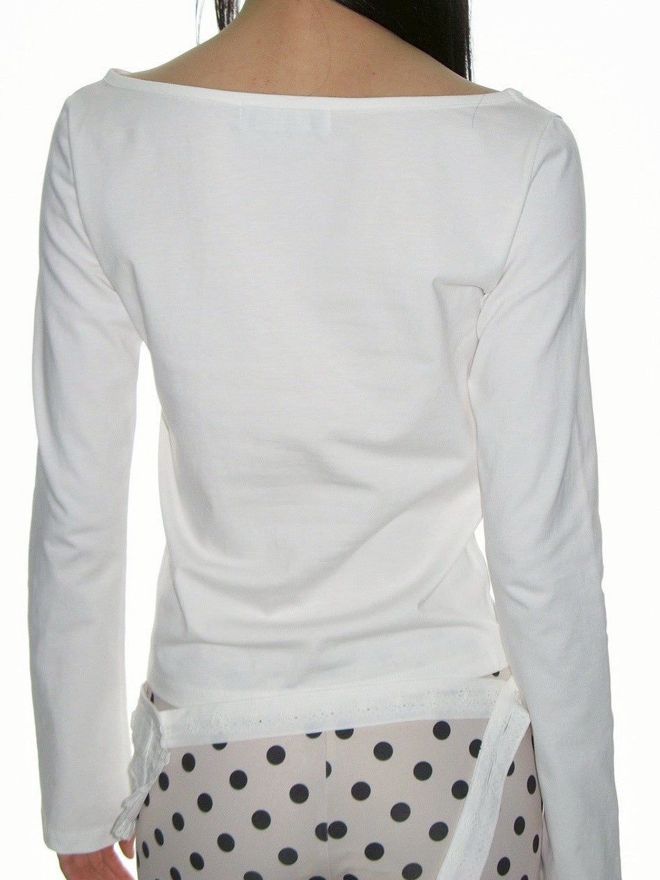 【CRANK】HEART PRINT BOAT NECK TOP