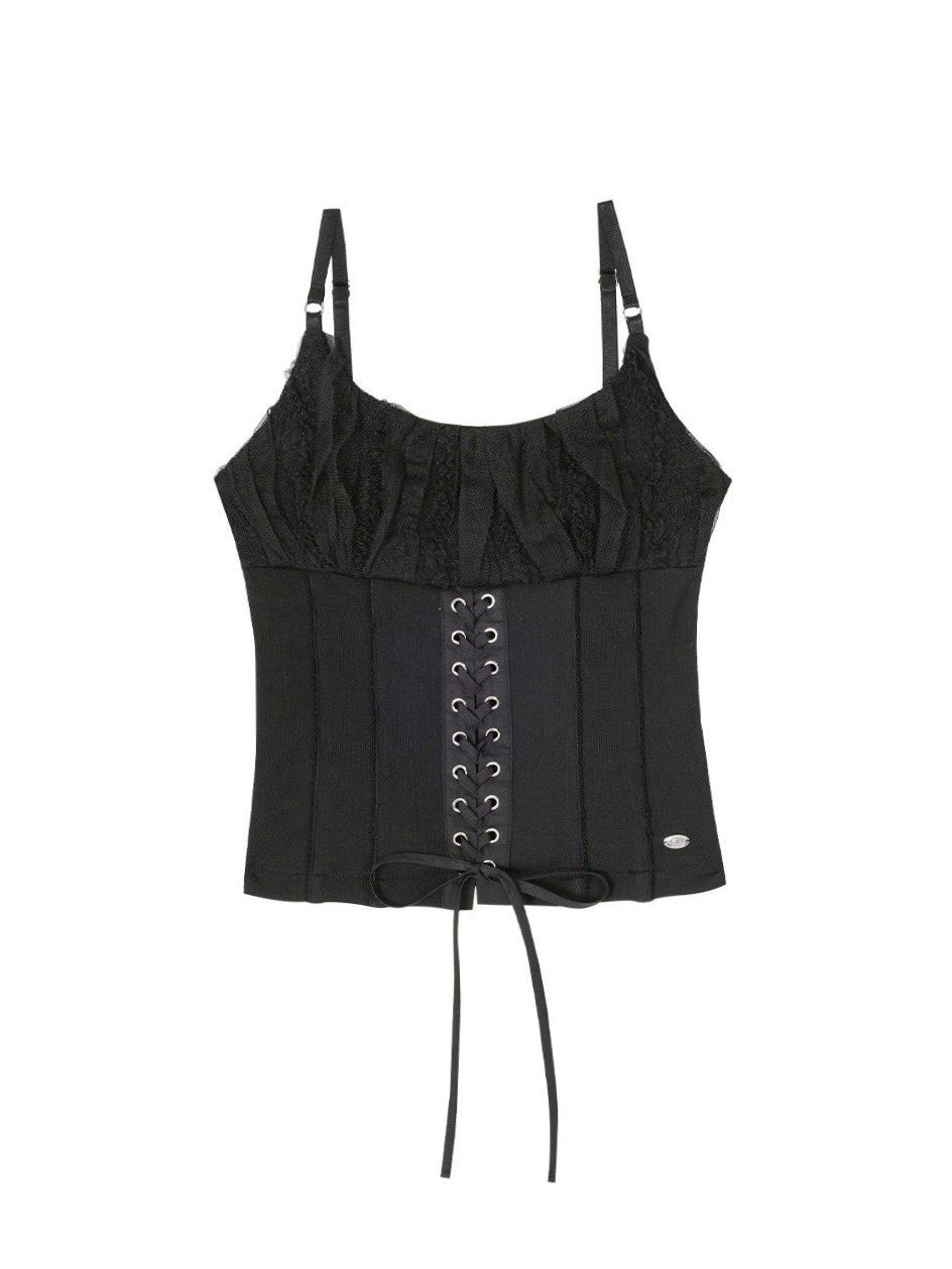 【CRANK】LACE CORSET SLEEVELESS TOP