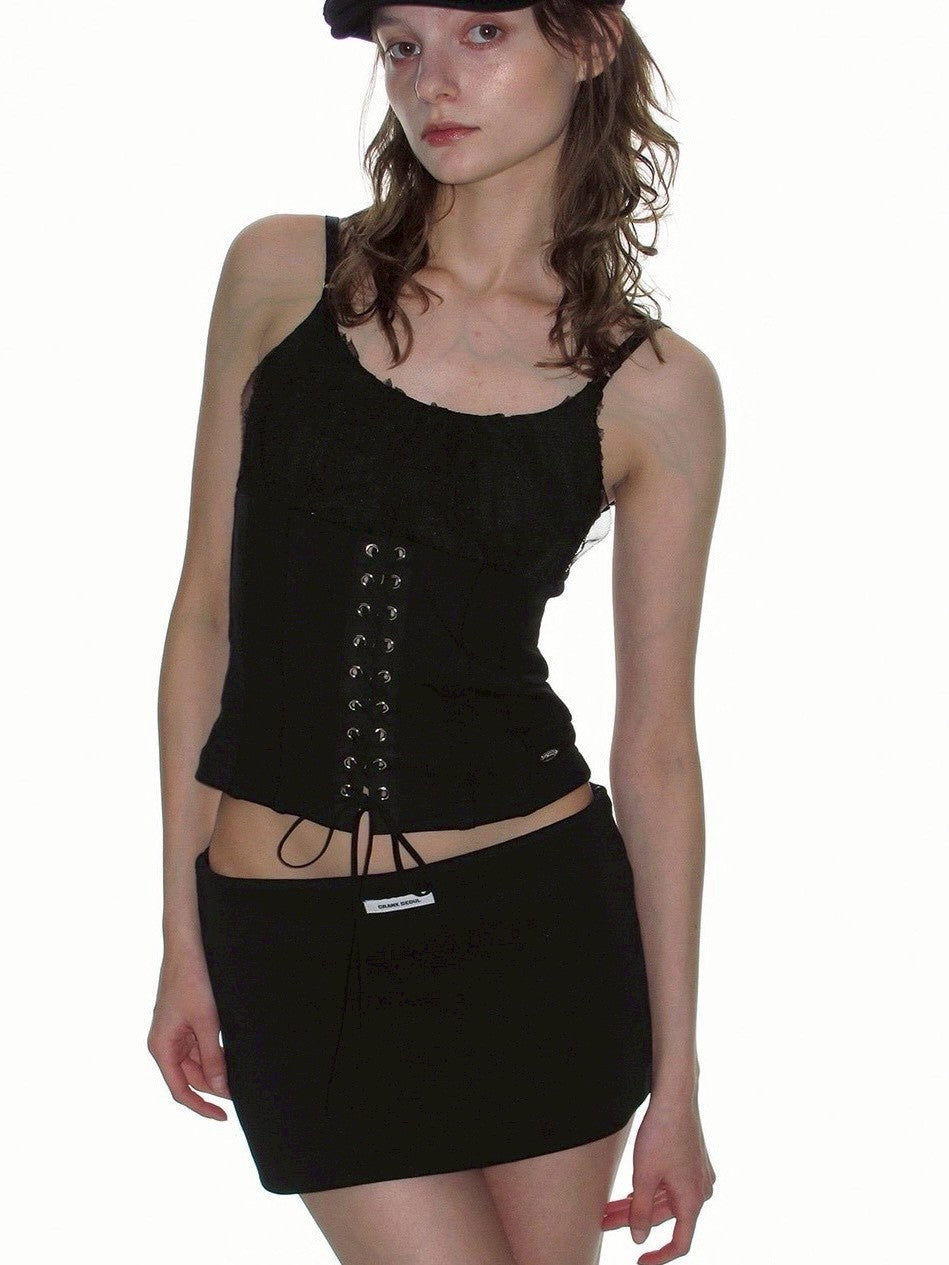 CRANK】LACE CORSET SLEEVELESS TOP – PRESSING WEB SHOP
