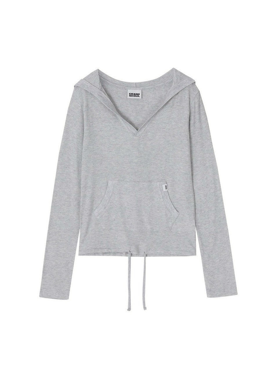 【CRANK】SOFT RIB HOODED TOP