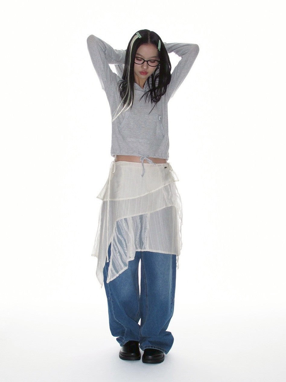 【CRANK】SOFT RIB HOODED TOP