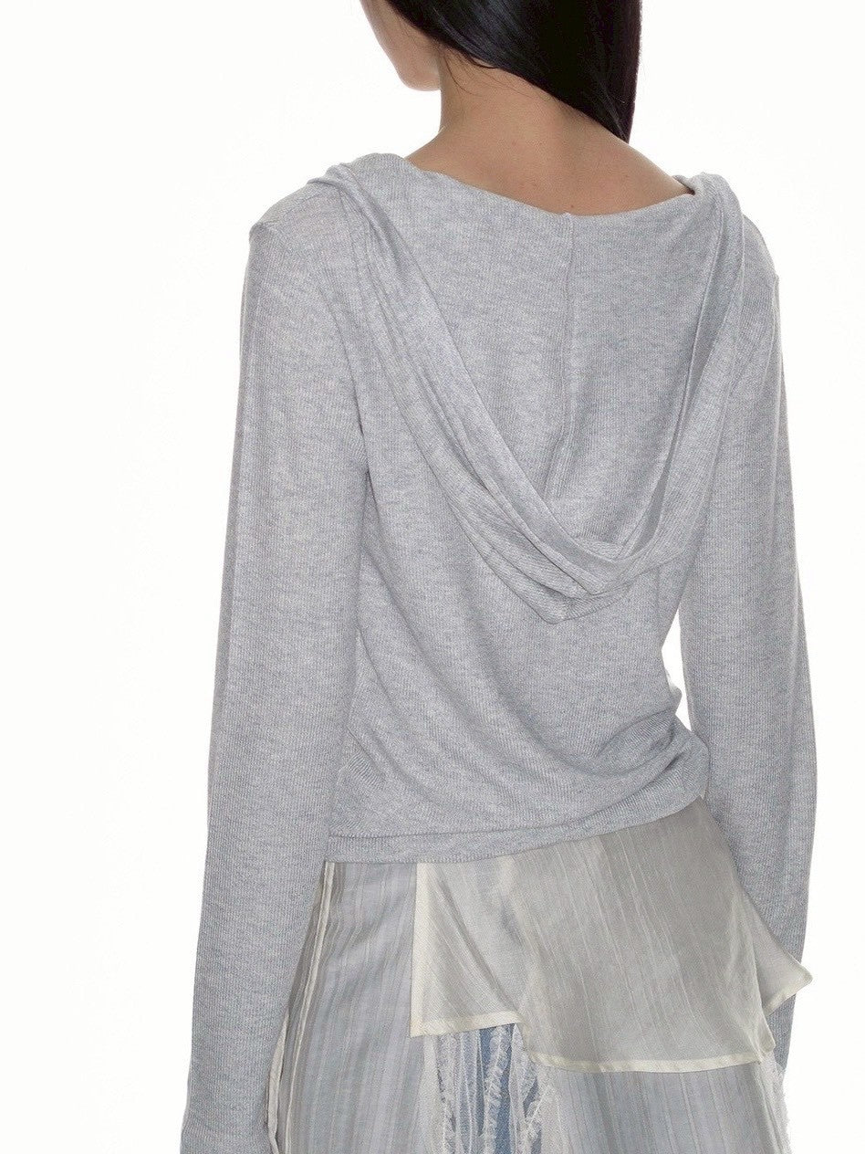 【CRANK】SOFT RIB HOODED TOP