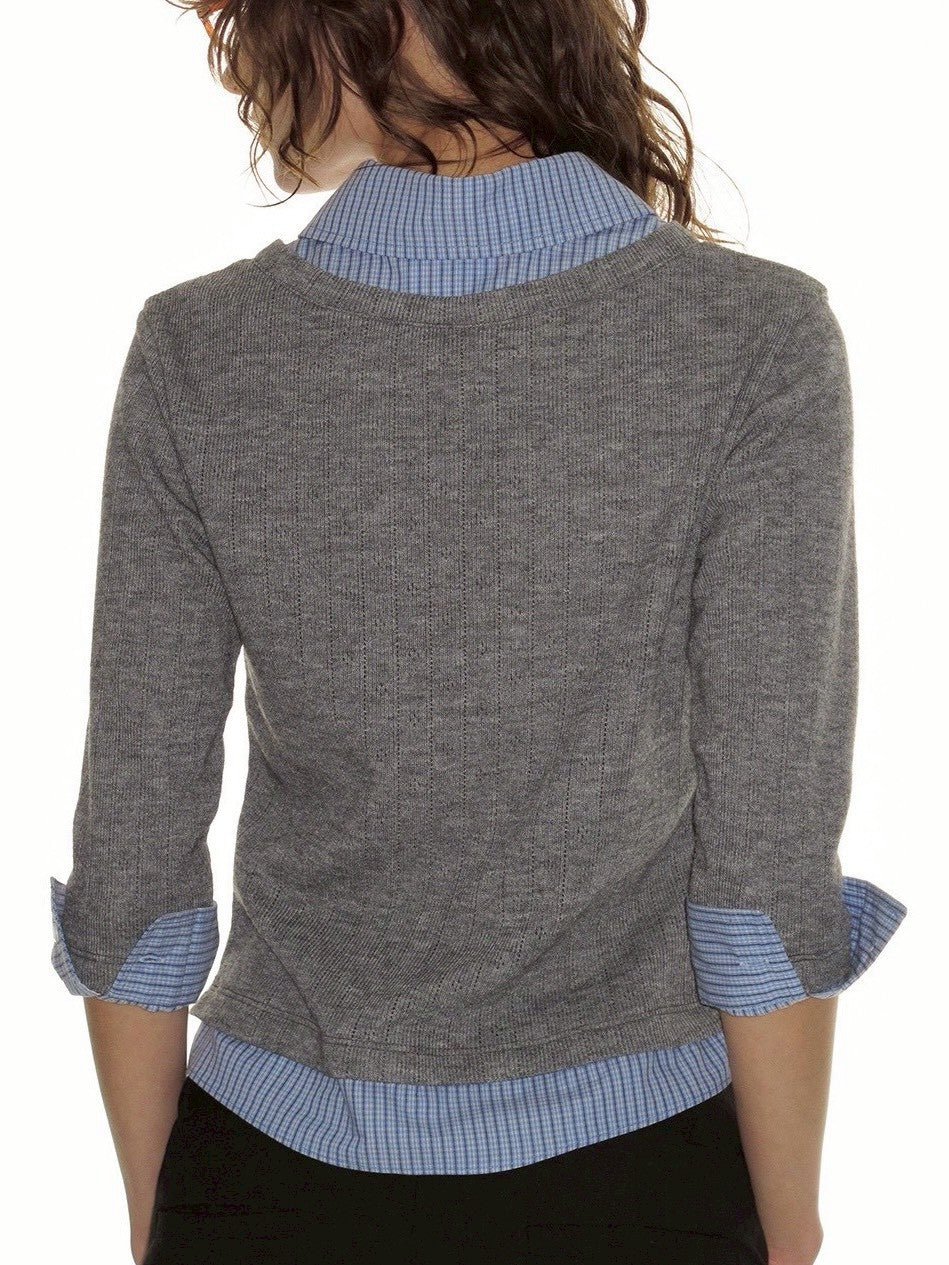 【CRANK】KNIT LAYERED CHECK SHIRT