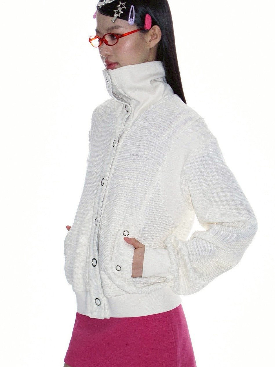 【CRANK】WAFFLE JERSEY EYELET JACKET
