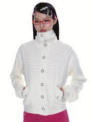 【CRANK】WAFFLE JERSEY EYELET JACKET