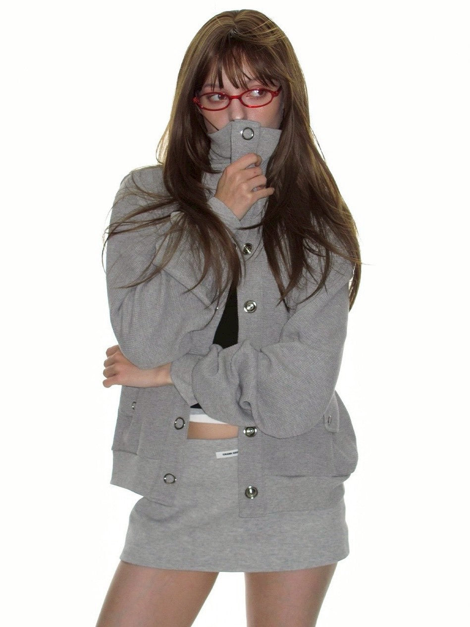 【CRANK】WAFFLE JERSEY EYELET JACKET