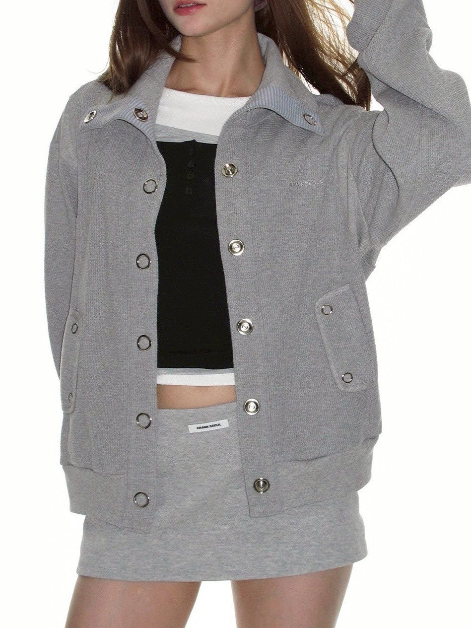 【CRANK】WAFFLE JERSEY EYELET JACKET