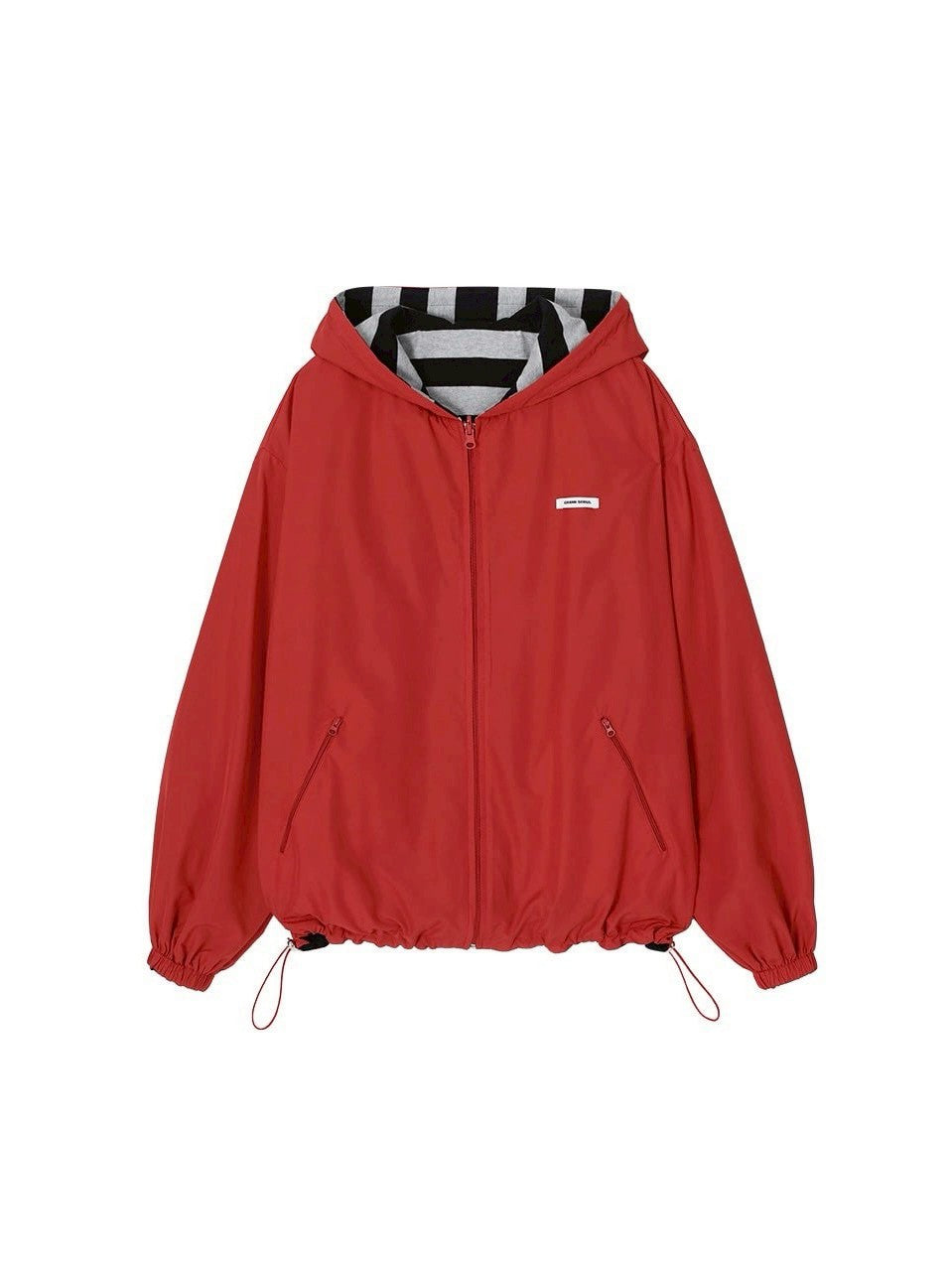 【CRANK】REVERSIBLE STRIPE HOODED WINDBREAKER