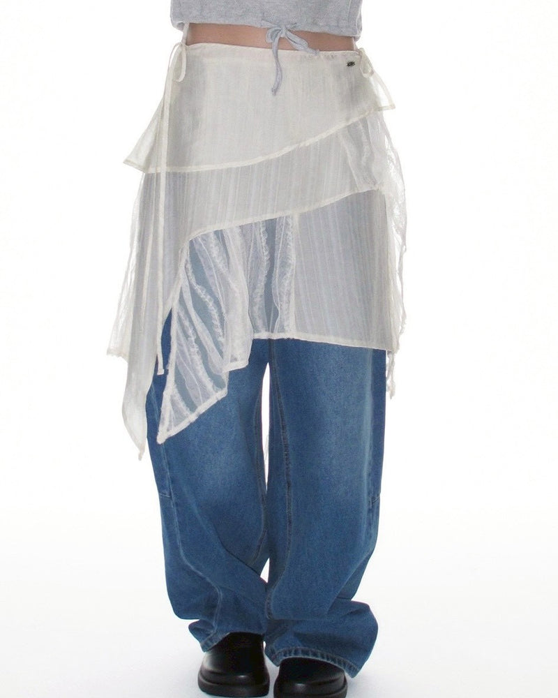 【CRANK】LACE DRAPED WRAP SKIRT