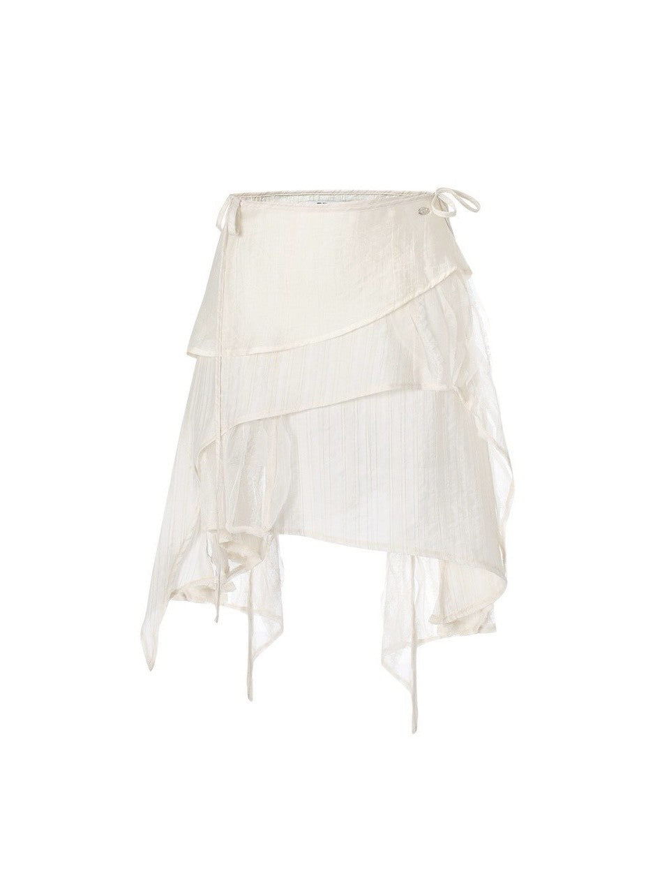 【CRANK】LACE DRAPED WRAP SKIRT