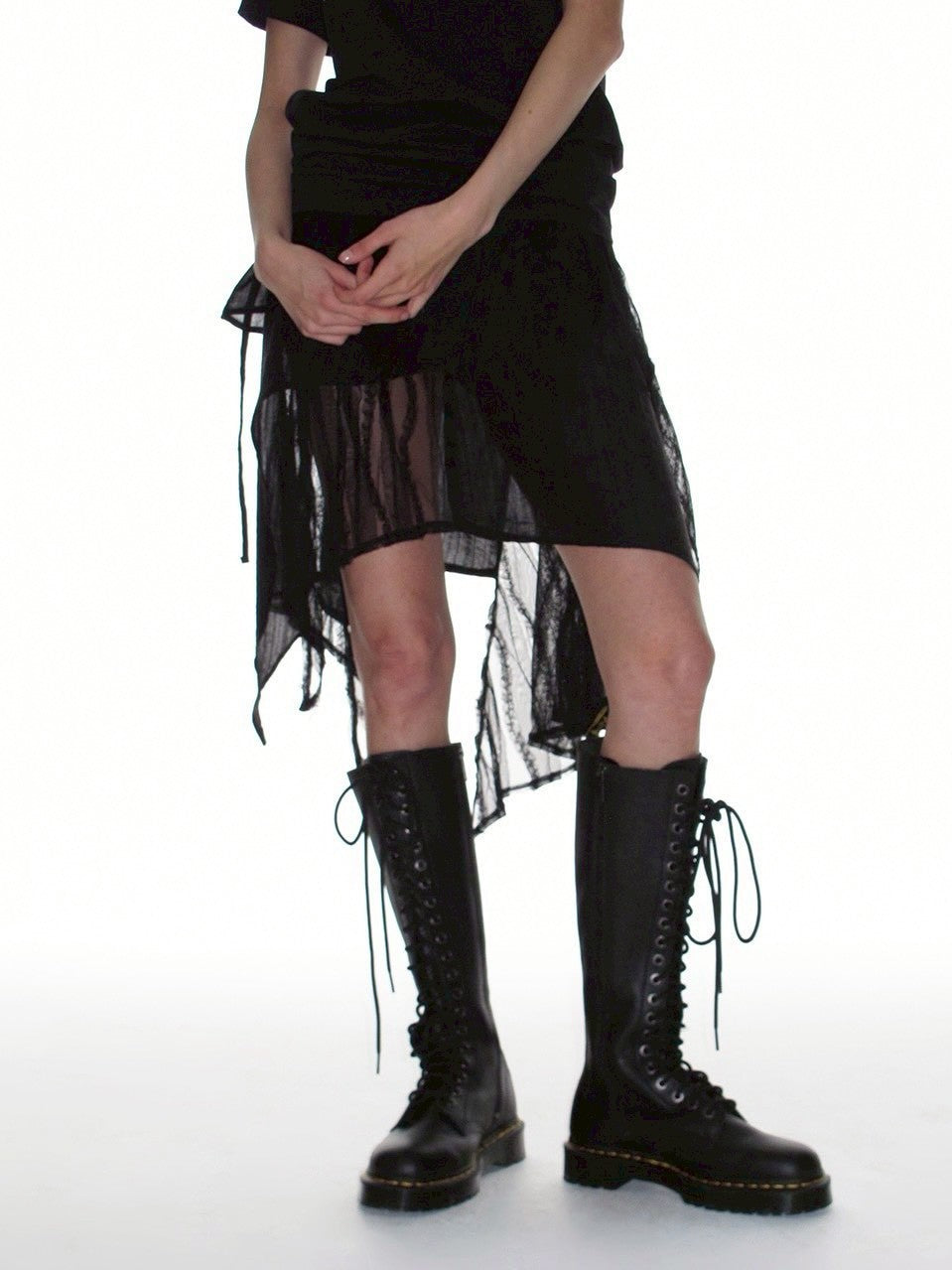 【CRANK】LACE DRAPED WRAP SKIRT