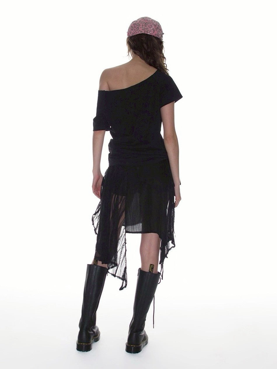 【CRANK】LACE DRAPED WRAP SKIRT