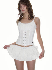 【CRANK】TIERED MICRO SKIRT PANTS