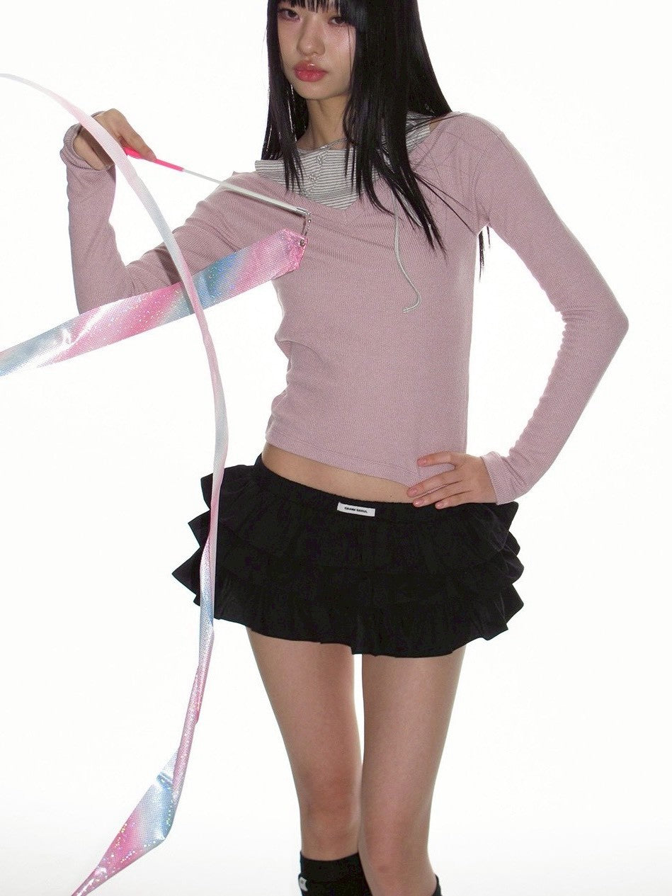 【CRANK】TIERED MICRO SKIRT PANTS