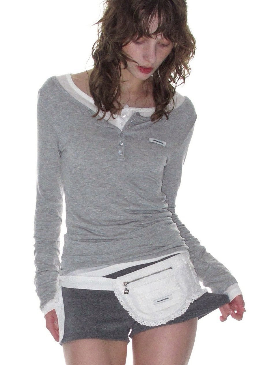 【CRANK】COTTON LACE APRON BELT