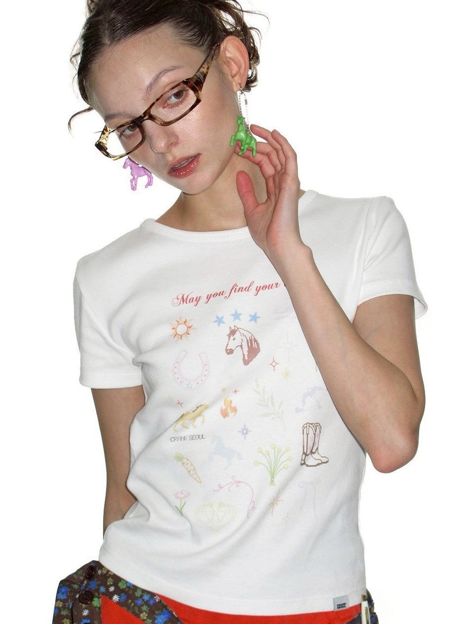 【CRANK】FIRE HORSE WISH TEE