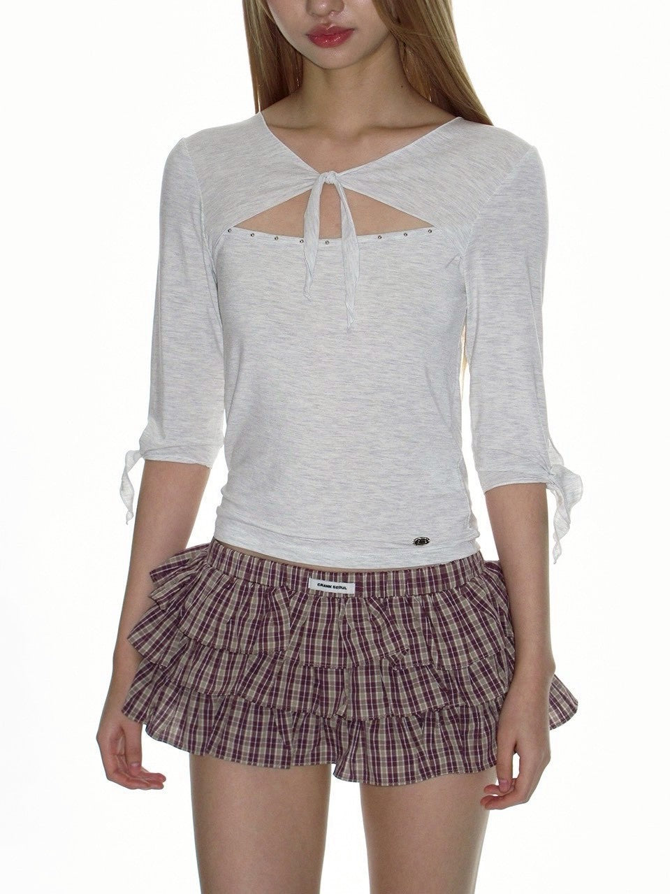 【CRANK】STUD TIE TOP