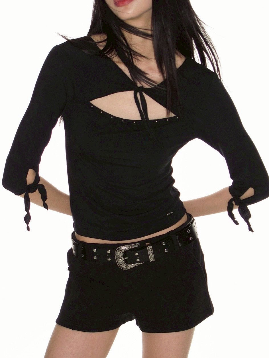 【CRANK】STUD TIE TOP