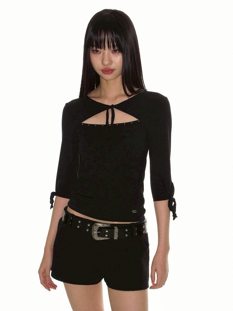 【CRANK】STUD TIE TOP