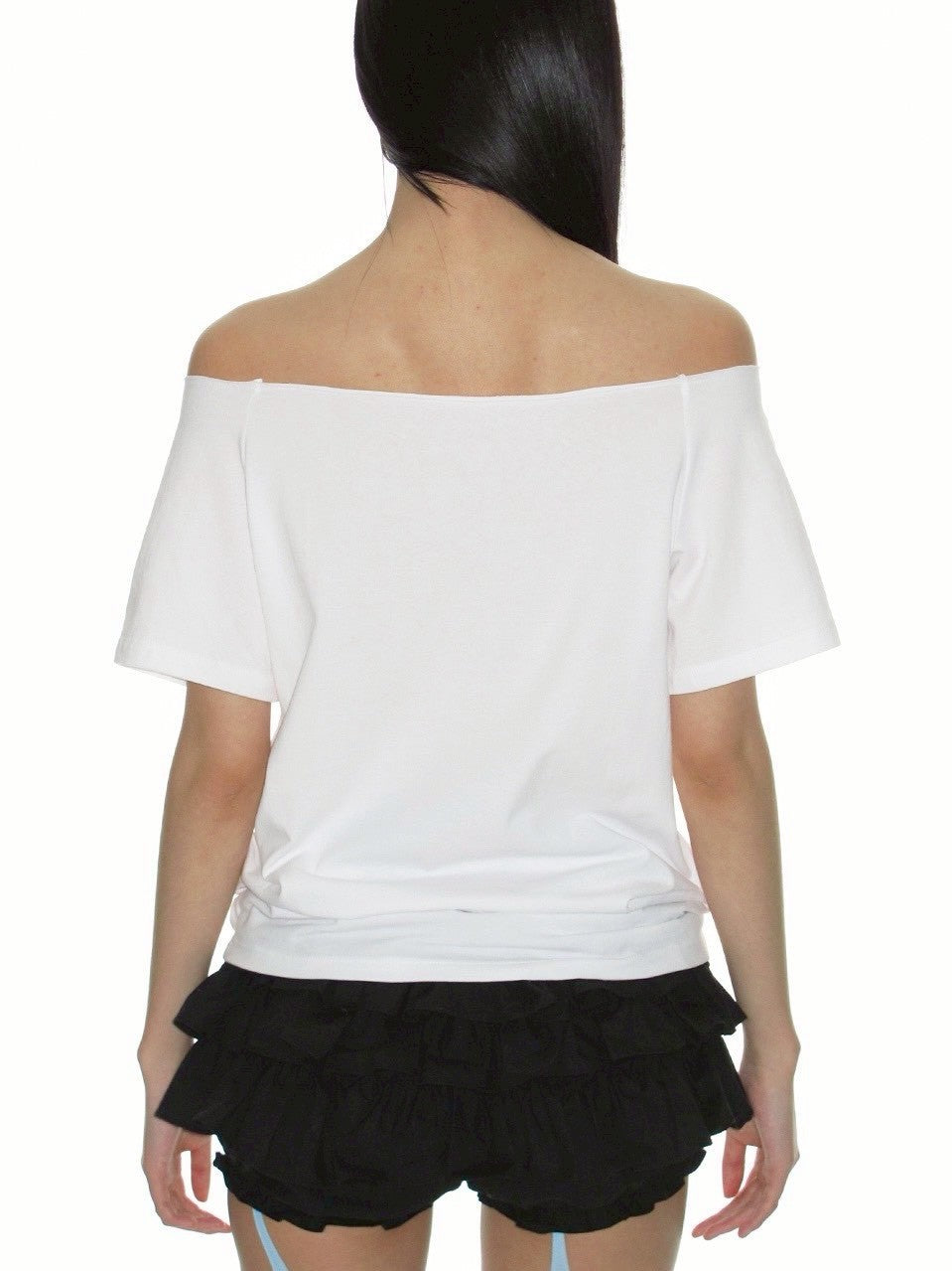 【CRANK】RAW-CUT LETTERING OFF-SHOULDER TOP