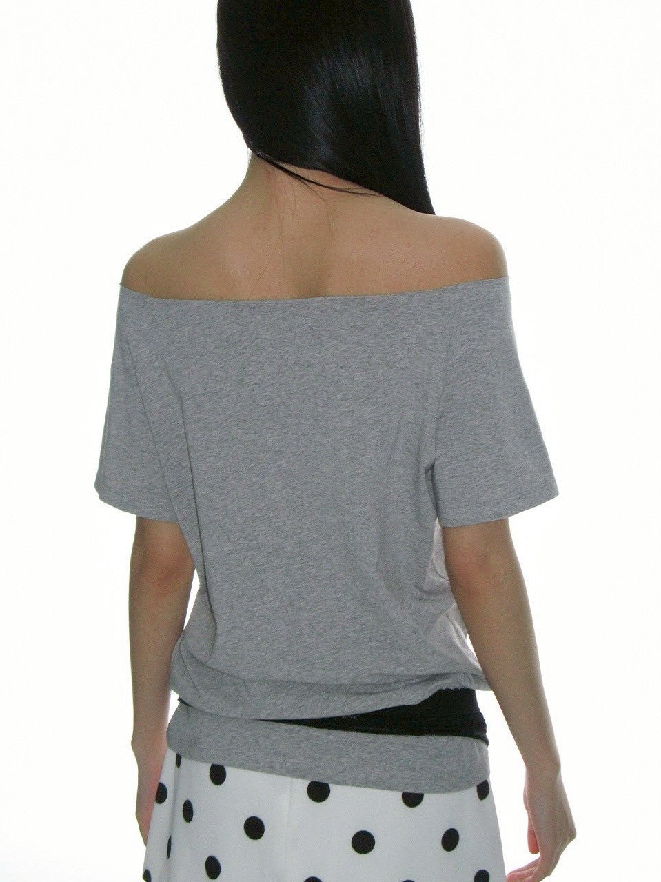 【CRANK】RAW-CUT LETTERING OFF-SHOULDER TOP