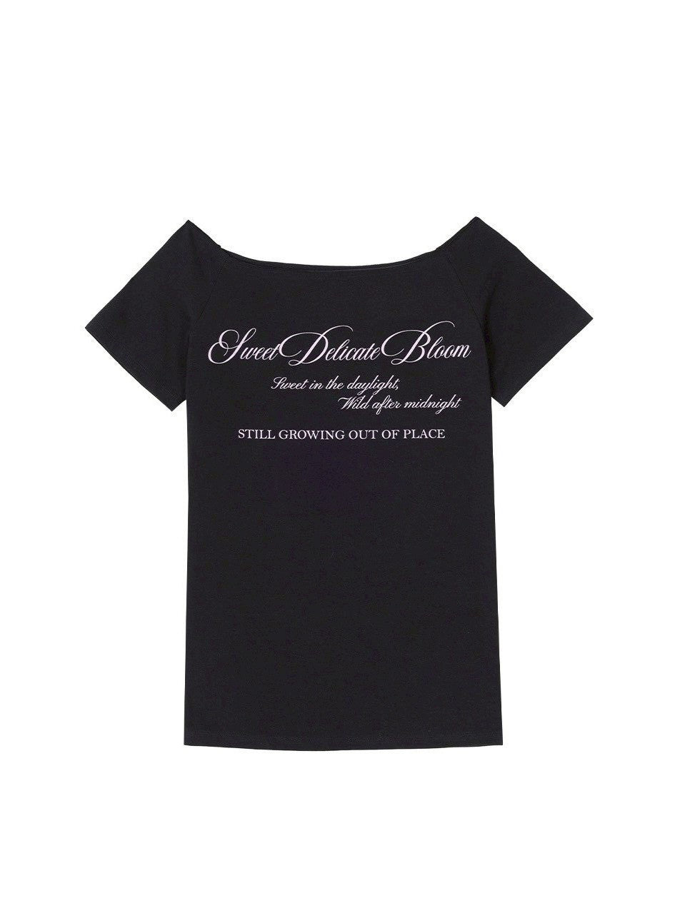 【CRANK】RAW-CUT LETTERING OFF-SHOULDER TOP