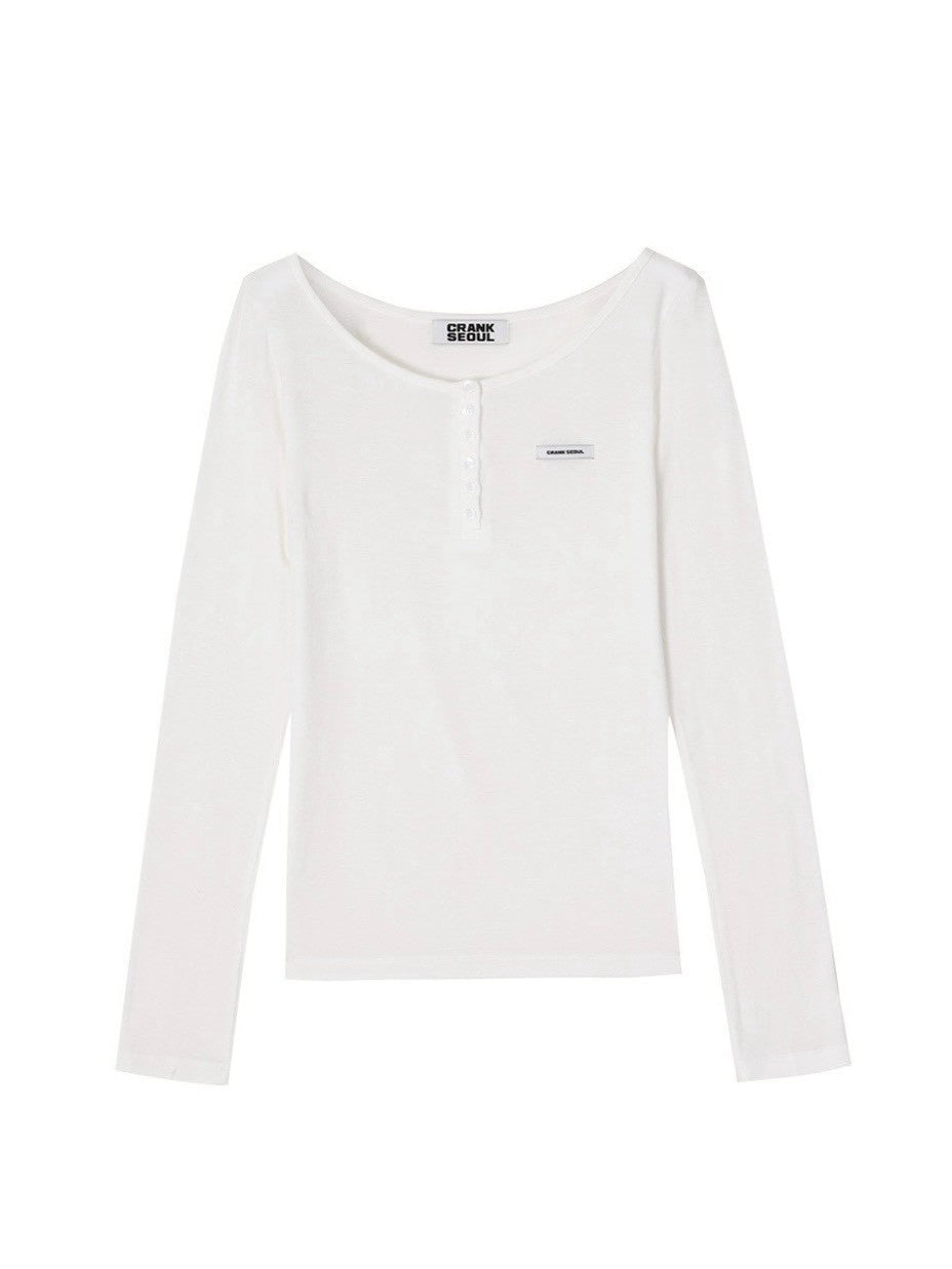 【CRANK】BASIC HENLEY NECK TOP