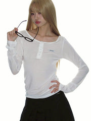 【CRANK】BASIC HENLEY NECK TOP