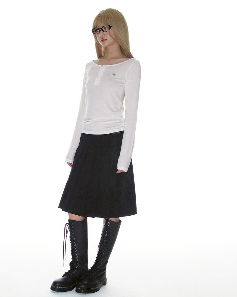 【CRANK】BASIC HENLEY NECK TOP
