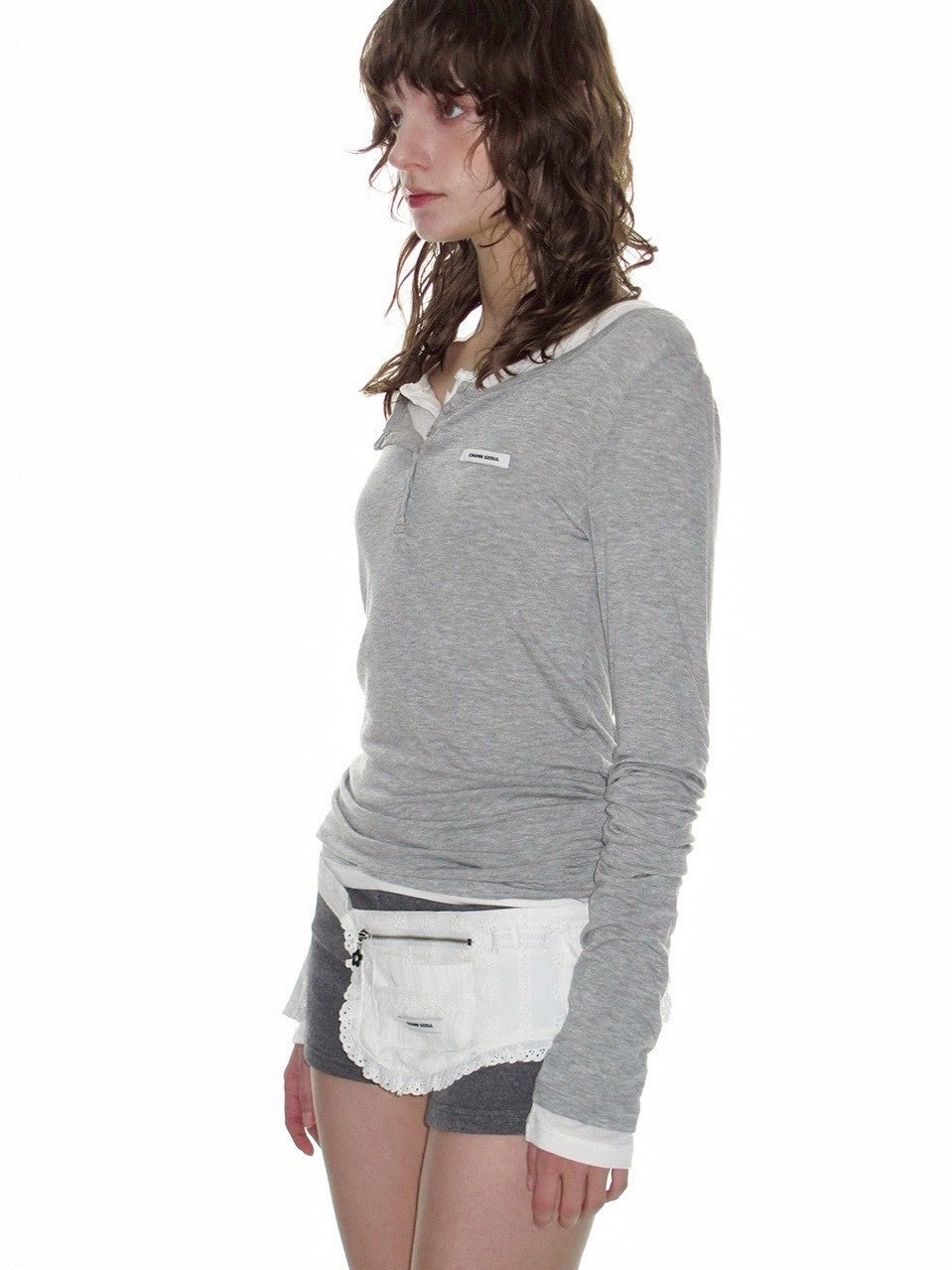 【CRANK】BASIC HENLEY NECK TOP