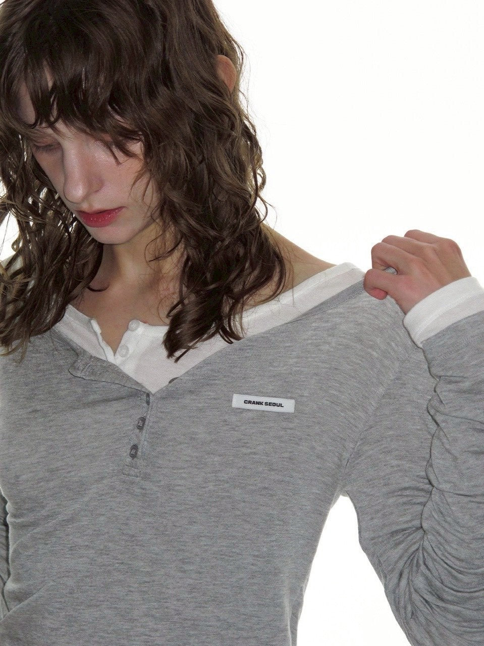 【CRANK】BASIC HENLEY NECK TOP