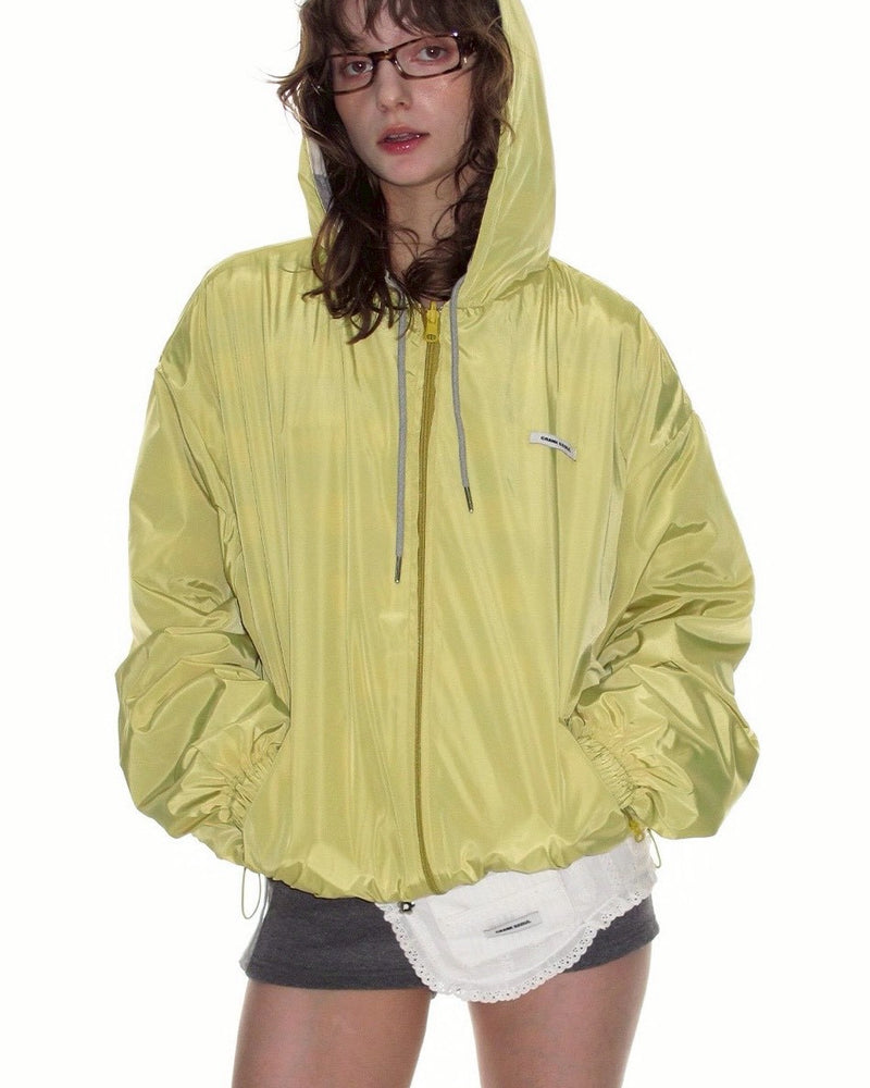 【CRANK】REVERSIBLE STRIPE HOODED WINDBREAKER