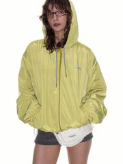 【CRANK】REVERSIBLE STRIPE HOODED WINDBREAKER