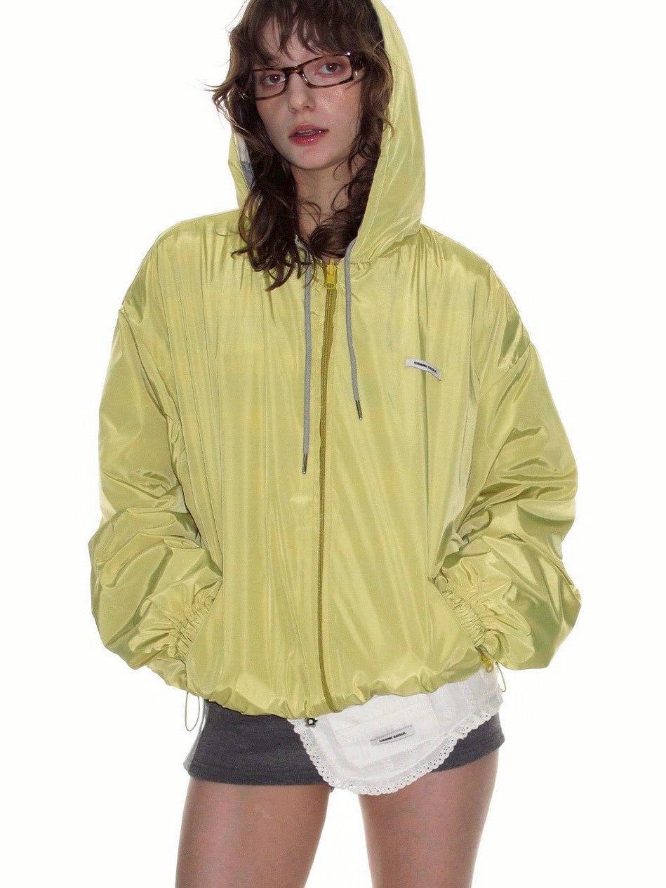 【CRANK】REVERSIBLE STRIPE HOODED WINDBREAKER