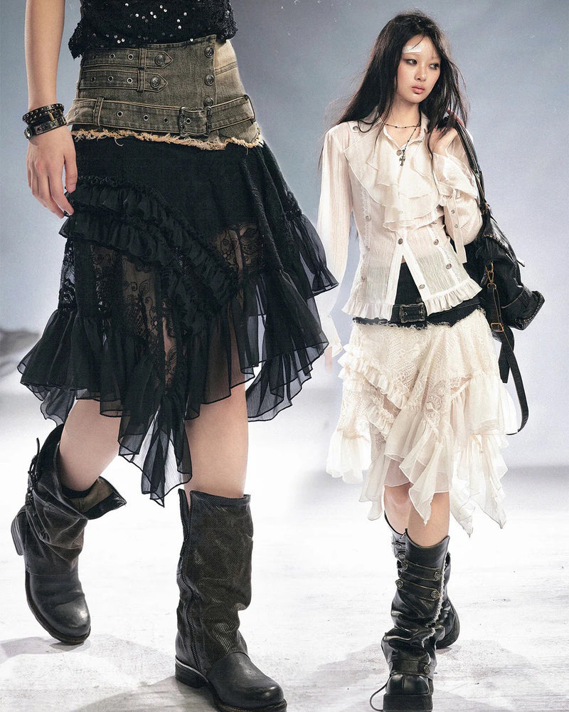 【Cest Nous】Lace Midi Skirt