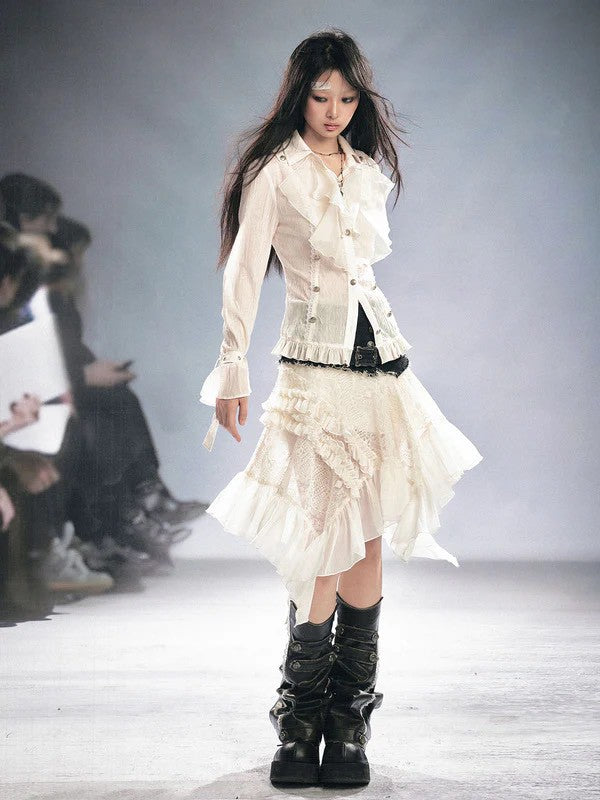 【Cest Nous】Lace Midi Skirt