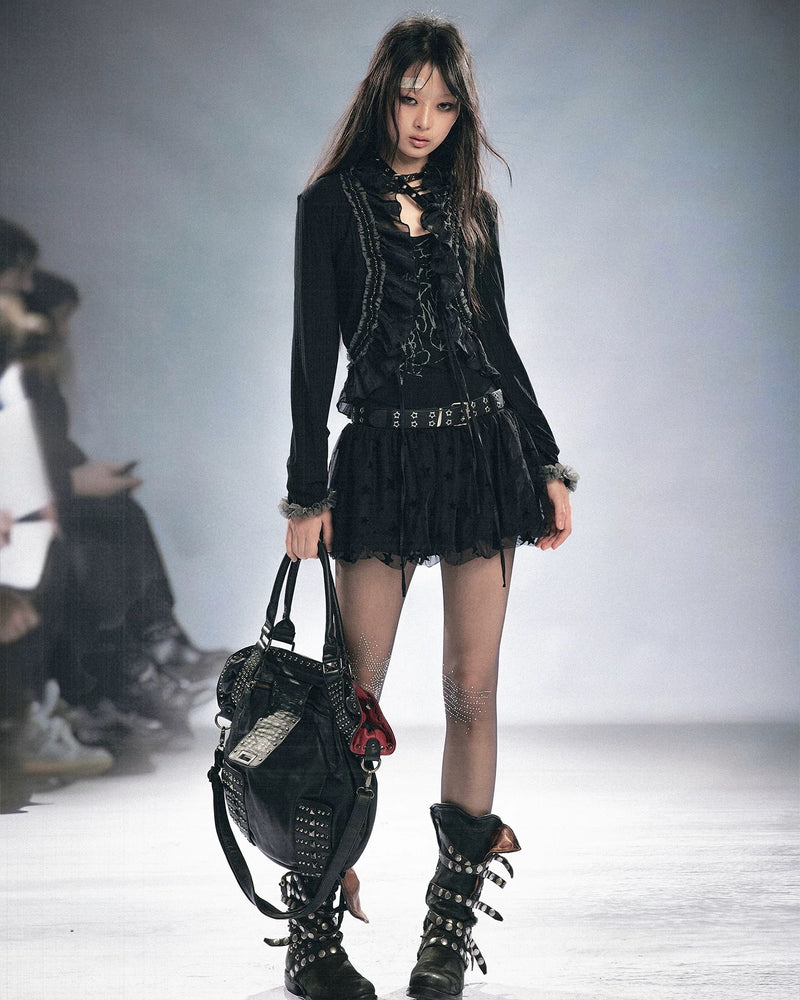 【Cest Nous】Cardigan with 
Beadwork