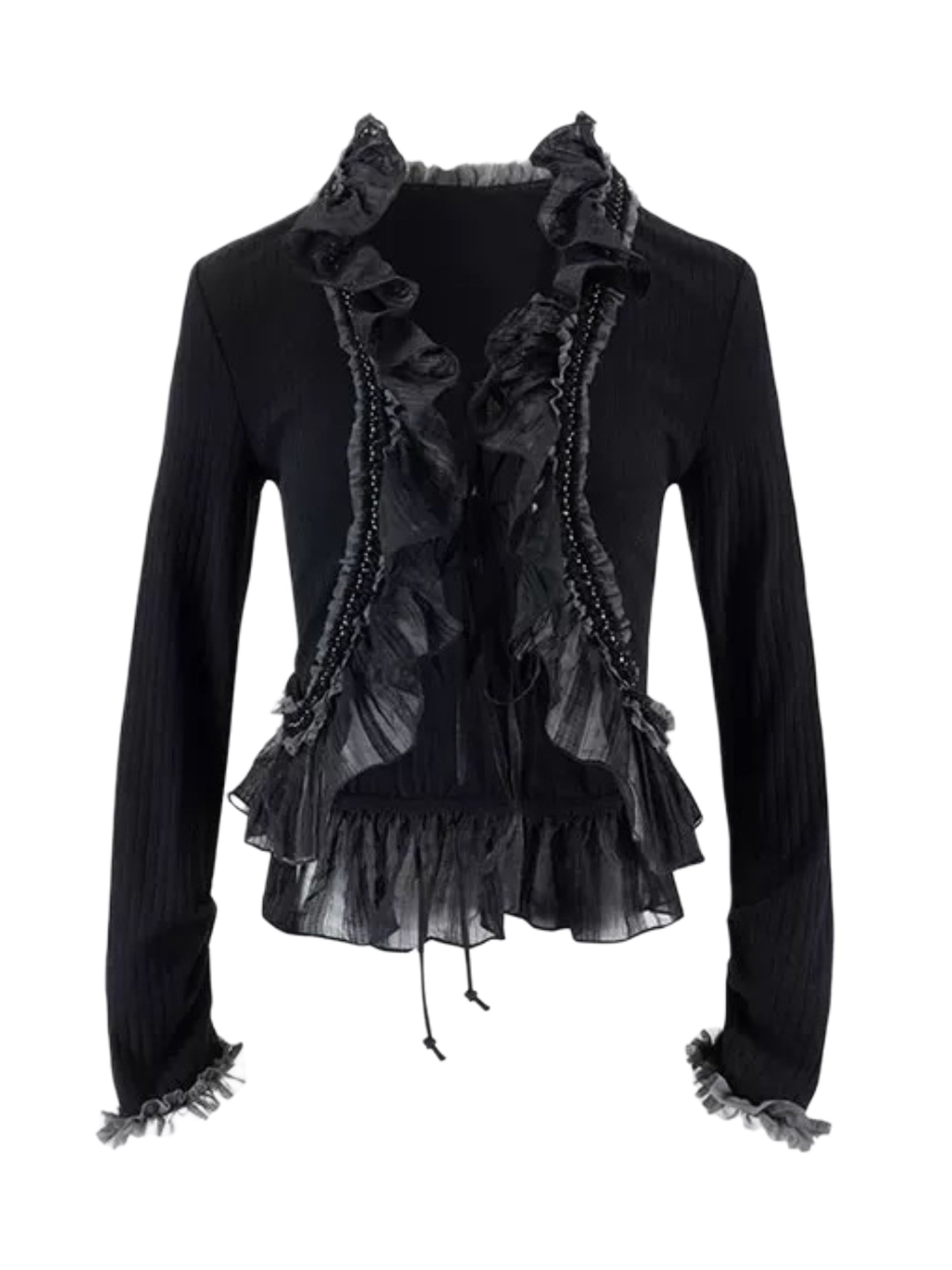 【Cest Nous】Cardigan with 
Beadwork