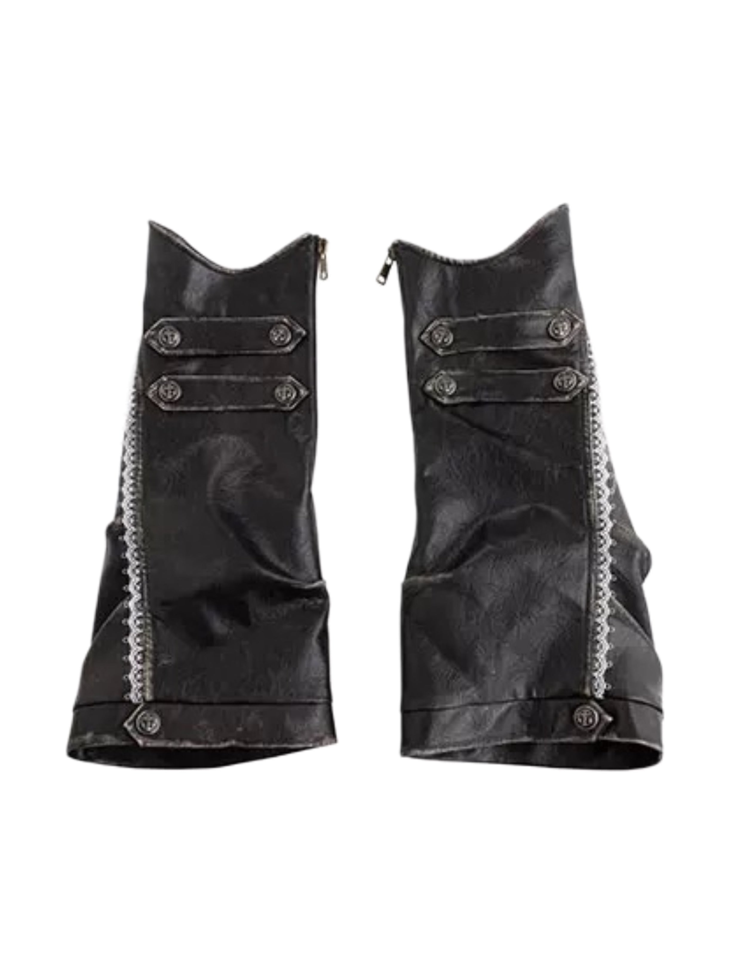 【Cest Nous】Lace Leather Leg 
Warmers